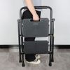 2 Step Black Ladder Safety Non Slip Mat Tread Foldable Step Stool