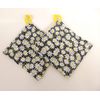 Potholder Set in a White Daisy Polka Dot Fabric Print by Sewuseful Studios LLC