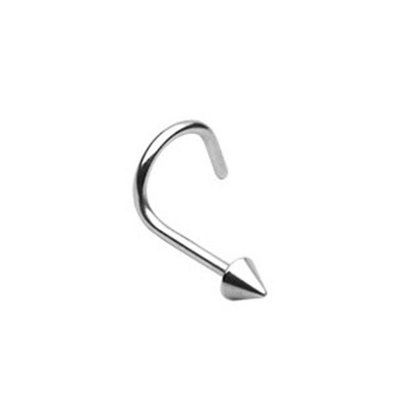 Paula & Fritz® Piercing-s Nose Spiral Silver Nose Piercing-s Stud Nose Ring Nostril Nose Wings Jewellery Surgical Steel Ball 0.8 mm 1.0 mm, Stainless Steel Stainless steel 316L, Without Stone