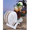 Drink Coaster Set Holder - Handmade by McCarter Coasters - 4" Off-White
