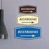 Fancy Restrooms Right Arrow Sign (Brushed Gold) - Large 1 Pack