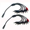 Power Spliter Cable DC12V Plug Size 5.5X2.1mm for DVR Camera Connection (2, 1 to 9(red))