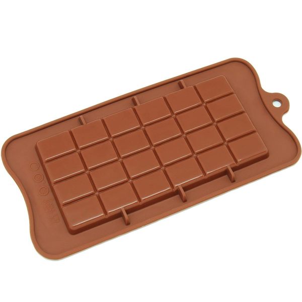 Freshware CB-607BR Silicone Break-Apart Chocolate, Protein and Energy Bar Mold Brown