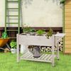 Raised Garden Bed Planter Box w/ 8 Grow Grids, Storage Shelf & Lockable Wheels