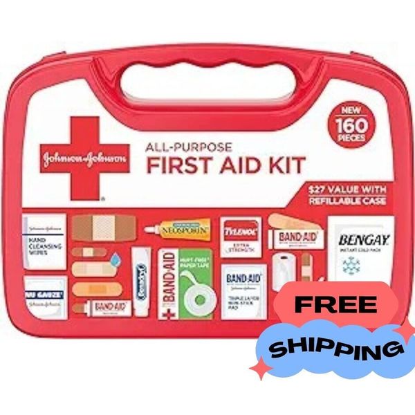 All-Purpose Portable Compact First Aid Kit for Emergencies, 160 pieces