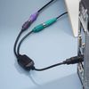 Perixx PERIPRO-401 PS2 to USB Adapter - Keyboard and Mouse with PS2 Interface - KVM Switch Compatible