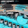 DURATECH 6PC Magnetic Socket Organizer Set Tool Cart 1/2"1/4" 3/8" Dr SAE&Metric