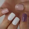 Multicolor Square Press On Nails - Short Square - Glue On False Set - 24 Pcs Kit