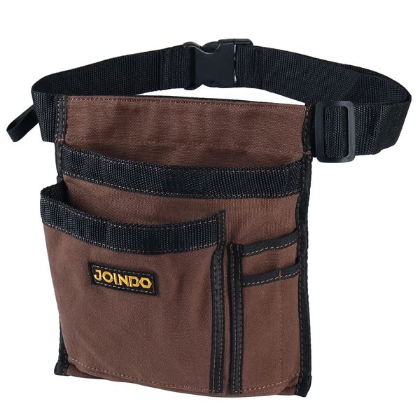 JOINDO Tool Pouch Belt, Utility Belt Bag with 5 Pockets, Tool Apron Pouch, Garden Tool belt for Men Women Carpenters Electricians Mechanics