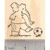 Elephant Playing Soccer Rubber Stamp, Sports