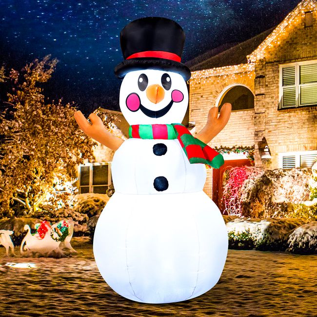 Joiedomi 6 FT Tall Christmas Inflatable Snowman with Build-in LEDs, Blow Up Snowman Inflatables for Xmas Party Indoor, Outdoor, Yard, Garden, Lawn Winter Decor