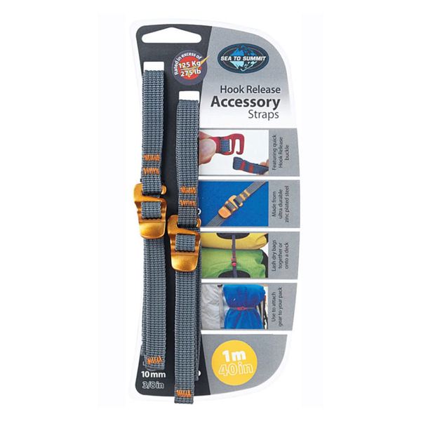 Sea to Summit Tie Down Straps with Hook Release 10mm, 1m