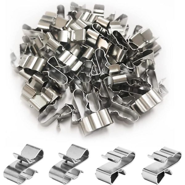 50 Pcs Trailer Frame Wire Clips Stainless Steel Metal Cable Clip 22.5