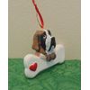 Personalized Dog Breed "St. Bernard" On A Bone Christmas Tree Ornament