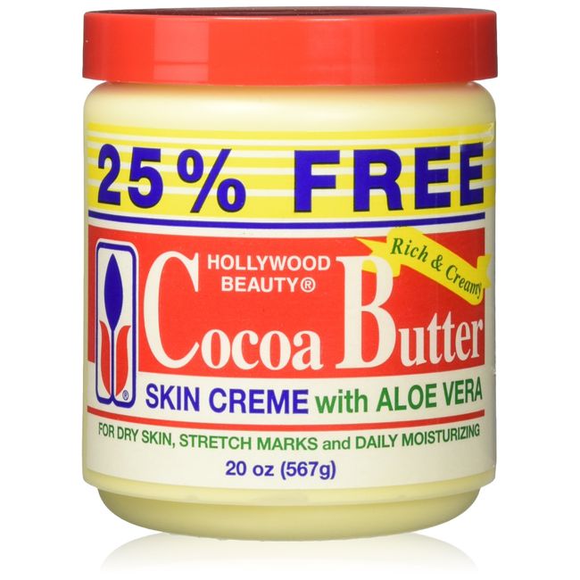 Hollywood Cocoa Butter with Aloe Bonus, 20 Ounce