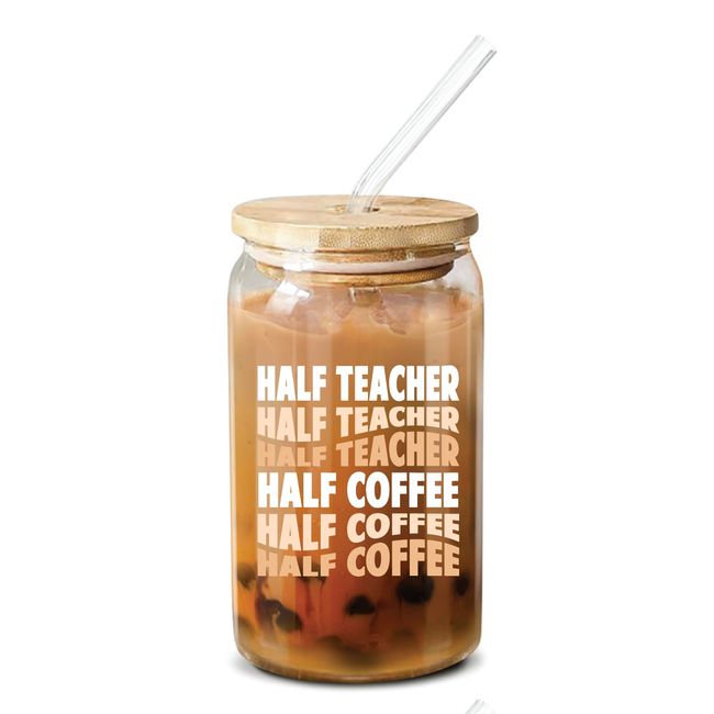 NewEleven Gifts For Teacher - Teacher Gifts For Women - Teacher Appreciation Gifts, Thank You Teacher Gifts, Teacher Retirement Gifts - End Of Year Teacher Gifts From Student - 16 Oz Coffee Glass