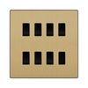 BG Evolve Satin Brass 7 Gang Intermediate Custom Grid Light Switch with Back Box Included
