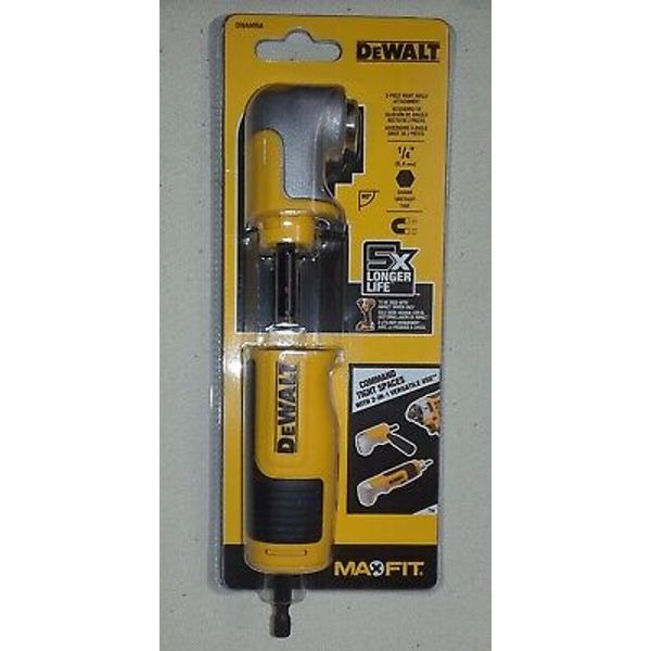 New NIP DeWalt MAXFIT 2-Piece Right Angle Attachment, 1/4" Shank. Model # DWAMRA