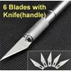 Hobby Knife Razor Sharp Cutter Arts Craft Cutting Tool Exacto + 6 Blades Refill