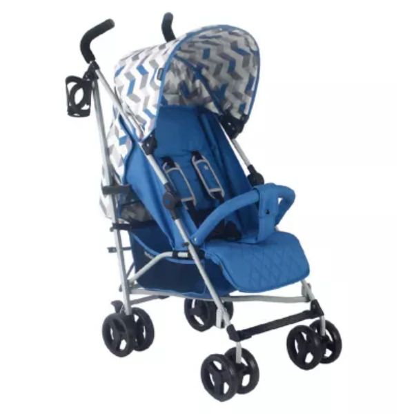 My Babiie MB02 Blue and Grey Chevron Lightweight Stroller