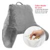 Super Soft Reading Pillow, TV & Bed Rest Pillow, Arms Support With Pockets -Gray