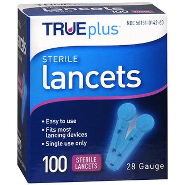 Sterile Lancets. 28 Gauge, Single Use. Fits Most Lancing Devices. 100 Count. (pack of 5)