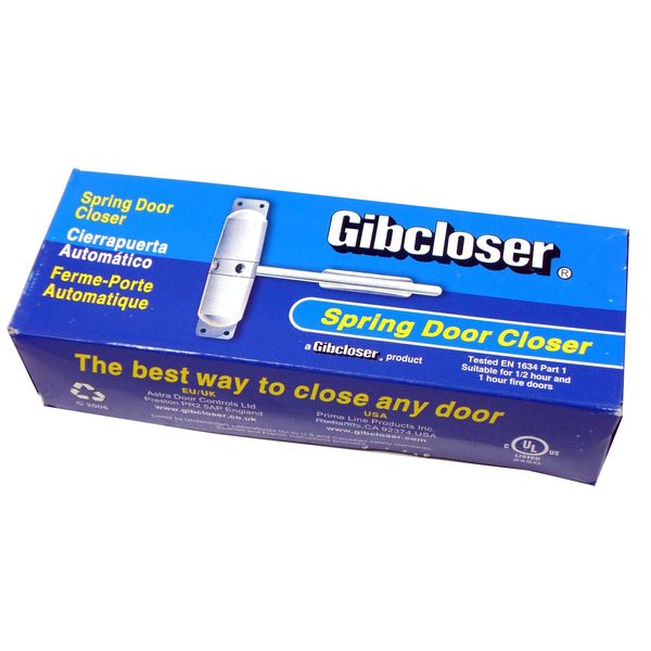 Gibcloser Surface Mounted Automatic Spring Door Closer - White.