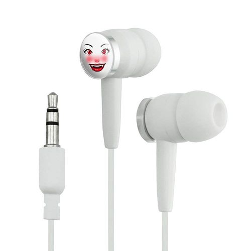 GRAPHICS & MORE Happy Vampire Girl Smiling Face Novelty in-Ear Earbud Headphones