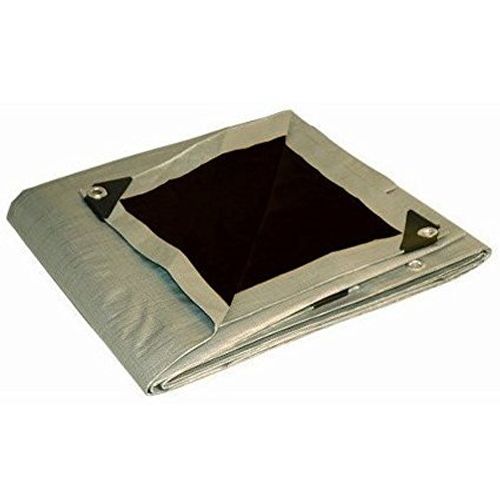 Heavy Duty Silver and Black Canopy Top 14' x 20' Premium Sun Shade Tarp