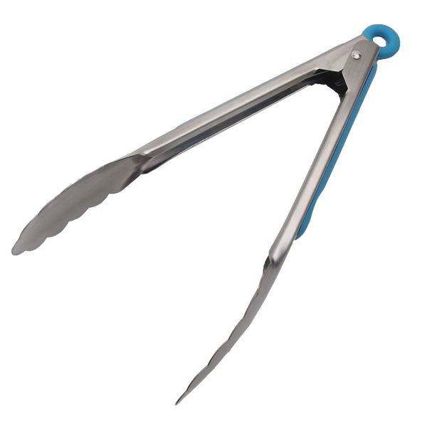 Captain Stag UG-3208 BBQ BB Cute Multi Barbecue Tongs, 9.1 inches (23 cm), Light Blue