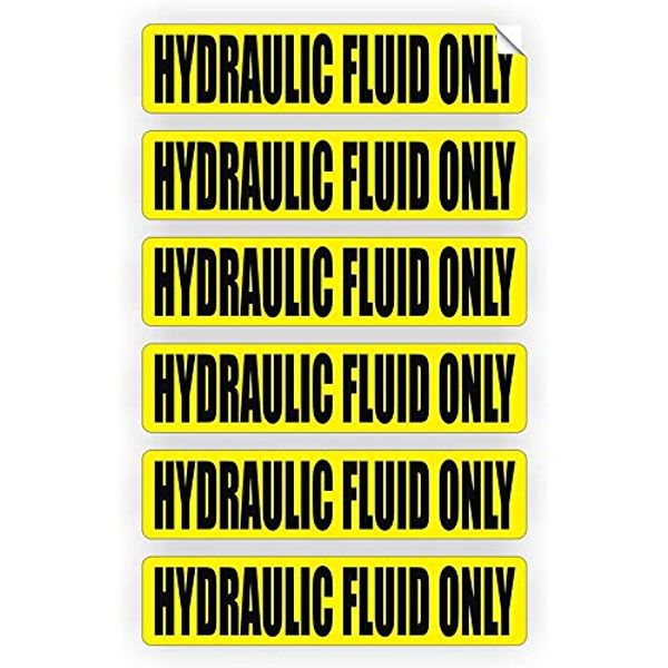 6 pack HYDRAULIC FLUID ONLY Decals/Stickers/Labels/Markers Oil