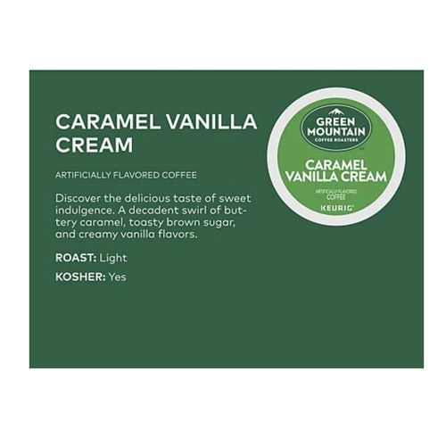 Green Mountain Coffee, Caramel Vanilla Cream (54 K-Cups) Net Wt 17.9 Oz,, ()
