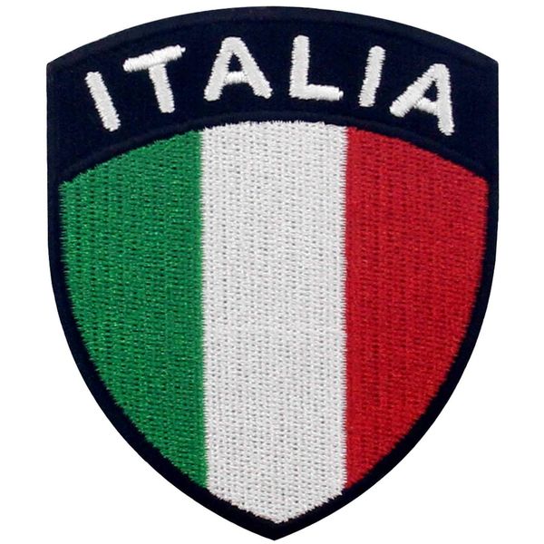 Italy Shield Flag Patch Embroidered Applique Iron On Sew On Italian National Emblem