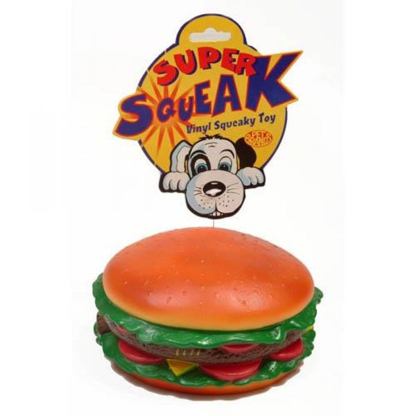Pet Brands Super Squeak Hamburger Classic Dog Toy