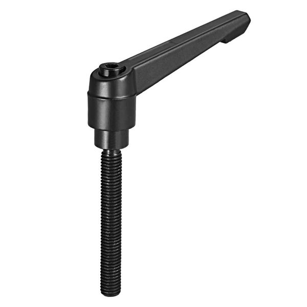 sourcing map M10 x 70mm Handle Adjustable Clamping Lever Thread Push Button Ratchet Male Threaded Stud Knobs Locking Rotating Screw Handles Quick Release Bolt Black