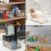 12 Pack Multi-Use Clear Plastic Storage Bins for Kitchen, Bathroom, Office, Pant