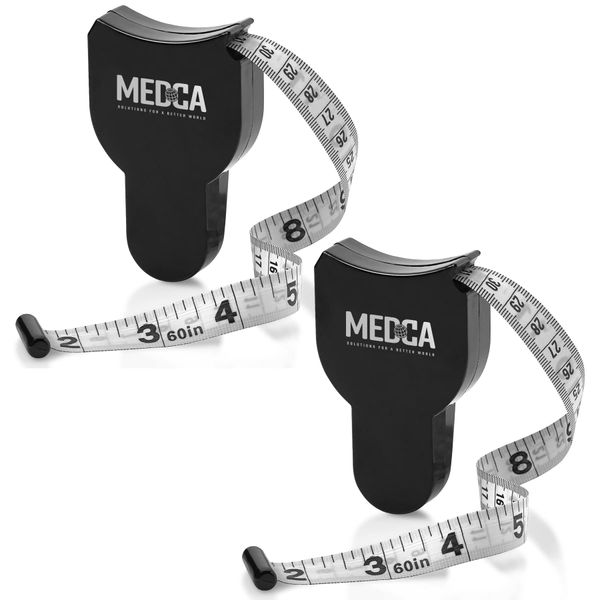 Body Tape Measure and Skinfold Caliper for Body Set - (Pack of 4) - Skin Fold Body Fat Analyzer and BMI Measurement Tool by MEDca