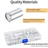 180 Pcs Wire Ferrules Kits, Wire Crimp Connector Ferrules, Silver Plated Copper 