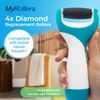 4 x Compatible with Scholl Velvet Smooth Diamond Refill Replacement Rollers (Coarse)