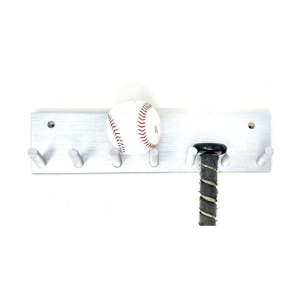 Baseball Softball Bat Rack Silver Finish Meant to Hold Up to 6 Full Size Standard Bats Holder Display Trophy Awards