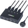 USB Switch 4 Computers, 4 Port USB Switch Selector to share 4 USB devices, Keyboard Mouse Switch, Mac/Windows/Linux Compatible USB Switcher, Wired Remote and 4 USB Cables Included
