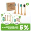 PONPACE Biodegradable Philips Sonicare Compatible Toothbrush Heads, Bamboo Electric Toothbrush Replacement Heads with Plant-Based Bristle 4 Pack (Waved Soft Bristle)