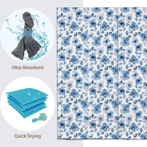 Turamurra Hand Towels Set of 2 Blue Floral Themed Towels for Bathroom Decorative, Bath Towels, Soft Absorbent Towels for Farmhouse Home Decor Gifts for Women 14 x 28 in