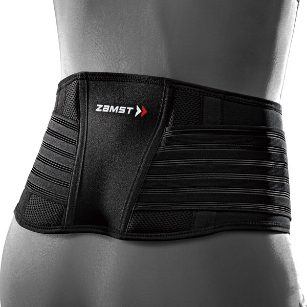 ZAMST 383502 ZW-5 Lower Back Supporter Belt, General Sports, Daily Life, Black, M Size