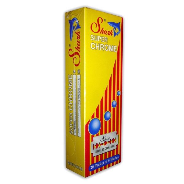Shark Super Chrome Double Edge Razor Blades without Dispenser 100ct
