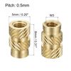 uxcell Knurled Insert Nuts M3 x 8mm Length x 5mm External Diameter Female Thread Brass Embedded Nuts 120pcs