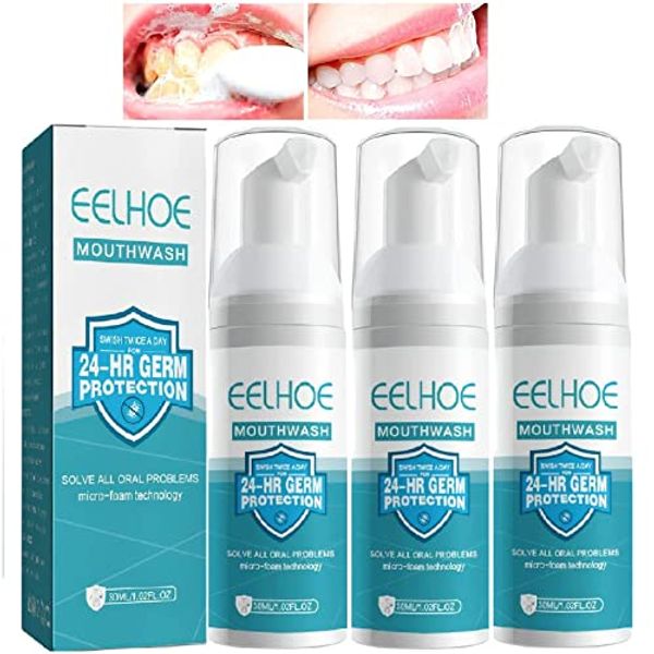 3Pcs Teeth Mouthwash Toothpaste Foam,Stain Removal Teeth Whitening,Oral Care,Fresh Breath Deep Cleaning.