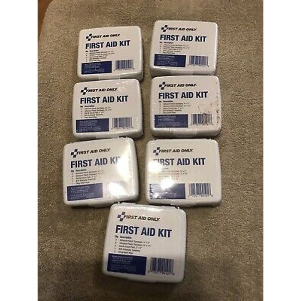 7 Travel Size First Aid Kits - 13 Pieces per Kit - Bandages, Gauze - Ex: 11/26