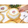 Porcelain Dinnerware Set for 4 - 16 Piece Set White and Gold Roses Tableware