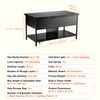 Lift Top Coffee Table 39.4" Rectangle Coffee Table with Light & USB Black